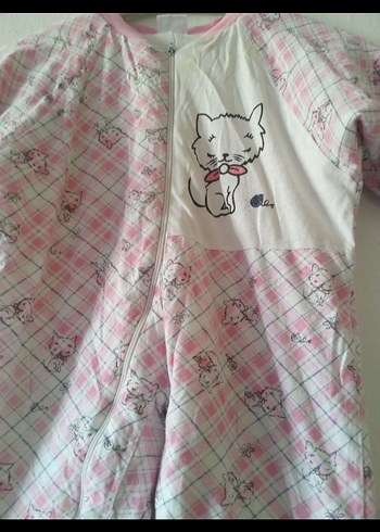 Kız Bebek Pembe Desenli Fermuarlı Tulumu - Görsel 2