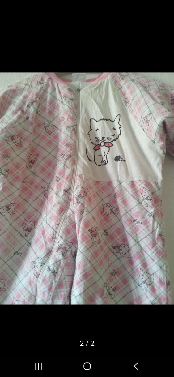 Kız Bebek Pembe Desenli Fermuarlı Tulumu - Görsel 2