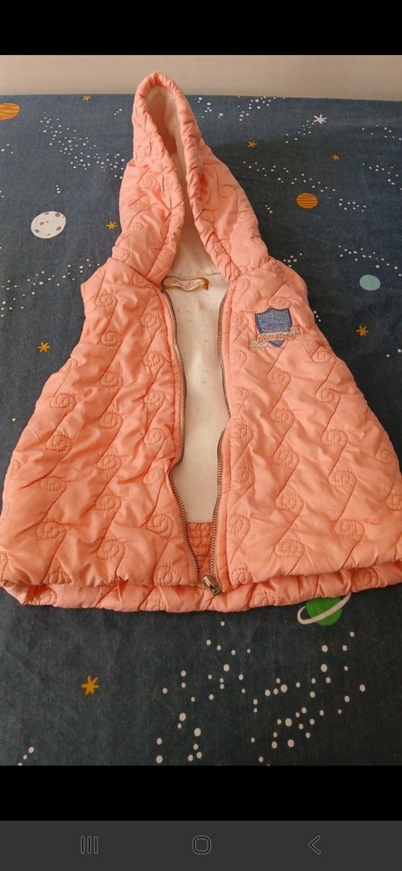 Kız Çocuk Kapüşonlu Fermuarlı Pembe Yelek - Görsel 2