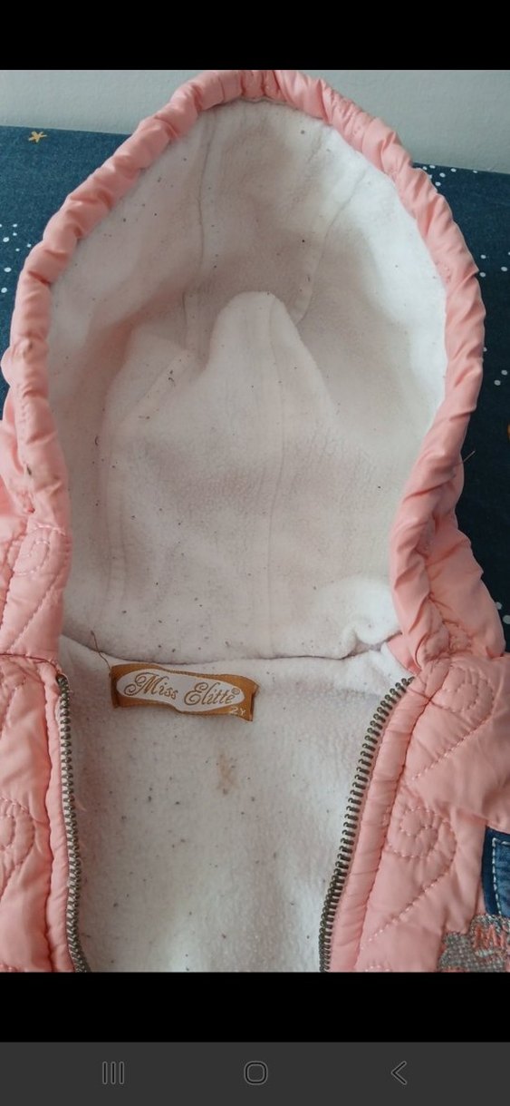 Kız Çocuk Kapüşonlu Fermuarlı Pembe Yelek - Görsel 4