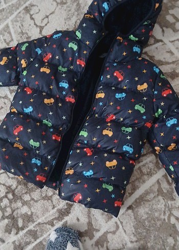 Kapüşonlu Erkek Çocuk Çok Renkli Mont - Görsel 2