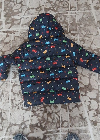 Kapüşonlu Erkek Çocuk Çok Renkli Mont - Görsel 5