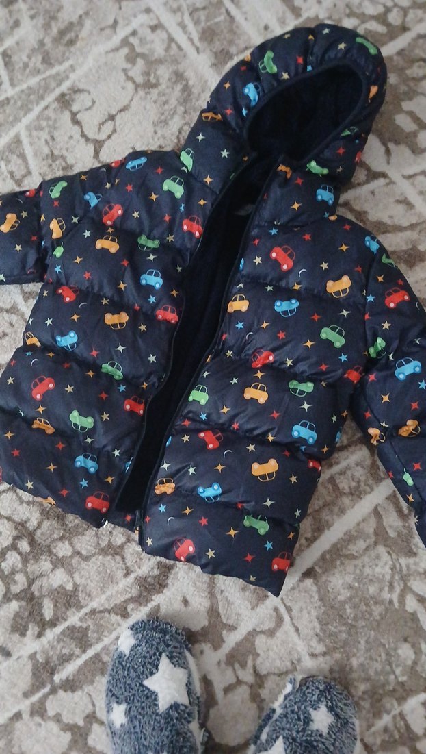 Kapüşonlu Erkek Çocuk Çok Renkli Mont - Görsel 2