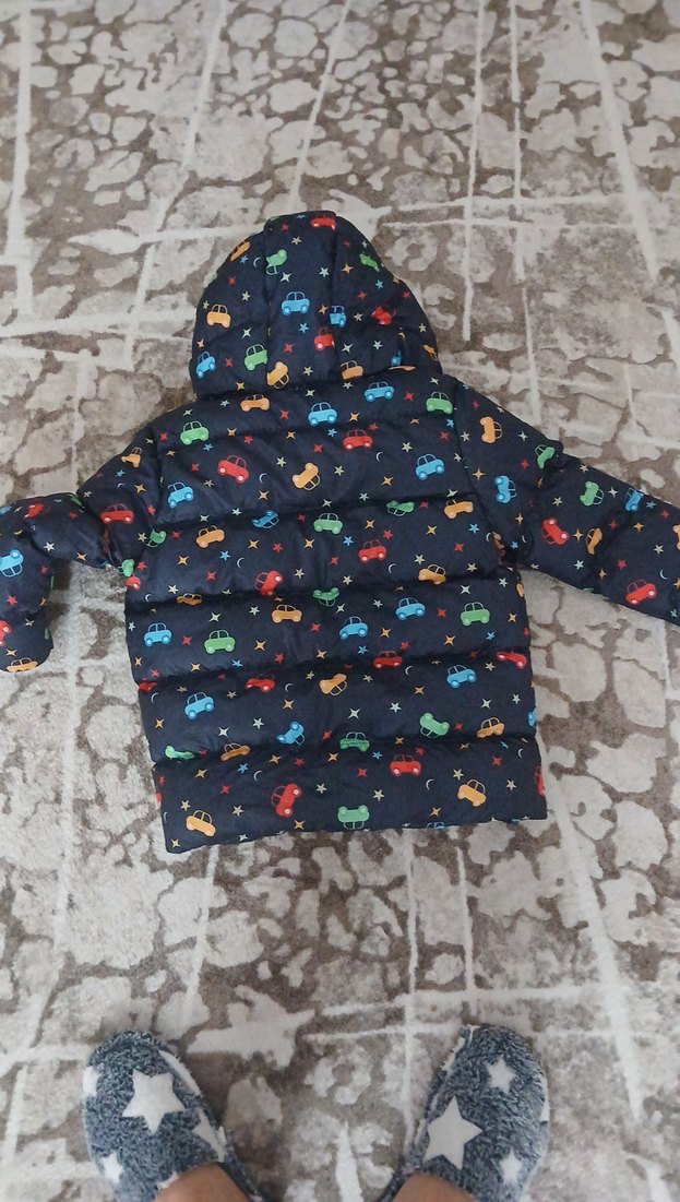 Kapüşonlu Erkek Çocuk Çok Renkli Mont - Görsel 5