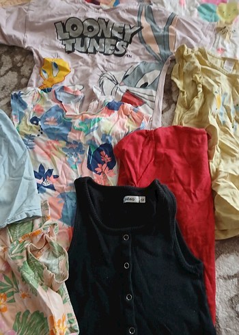 Kız Çocuk Pembe Askısız Fırfırlı Tişört - Görsel 5