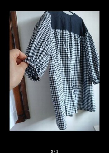 Trendyol & Milla Gri Kareli Pamuklu Midi Tunik
