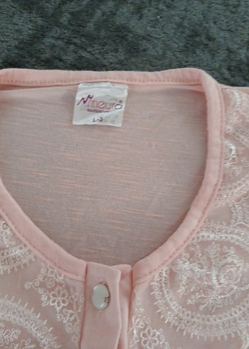 l Beden Dantel Detaylı Pudra Pembe Bluzu