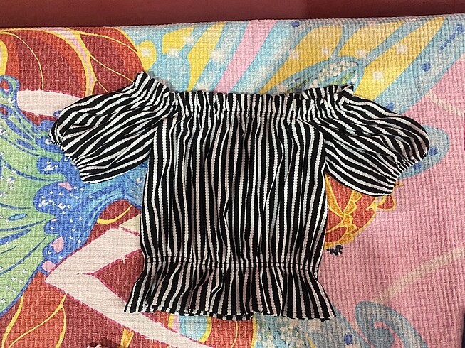 H&M hm siyah beyaz çizgili üst