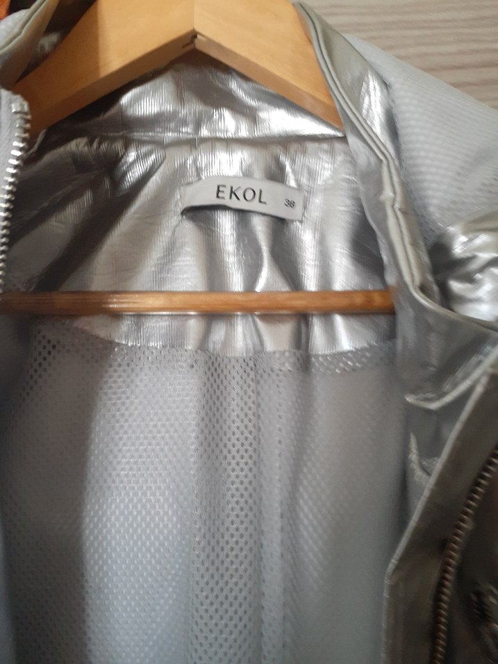 Gri Midi Kadın Yağmurluk Drapeli - Görsel 3