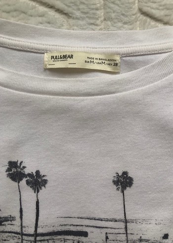 Beyaz Uzun Kollu Baskılı Crop Top - Görsel 2