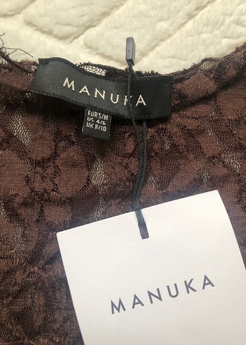 Dantel Detaylı Kahverengi Kadın Bluz - Görsel 2