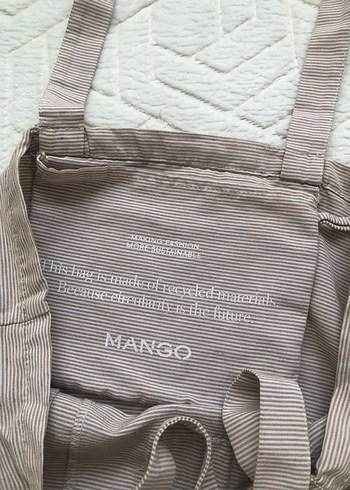 Bej Keten Mango Kadın Çanta - Görsel 2