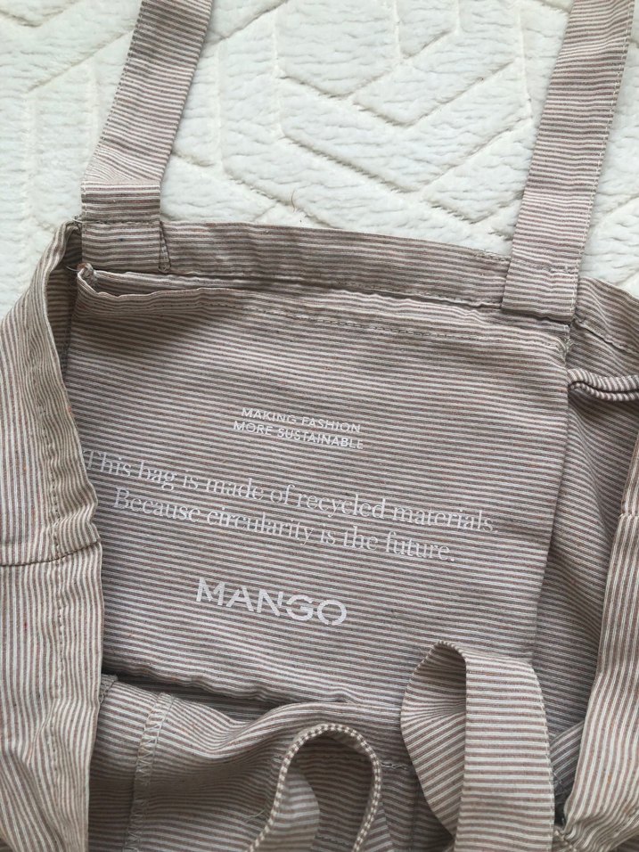 Bej Keten Mango Kadın Çanta - Görsel 2