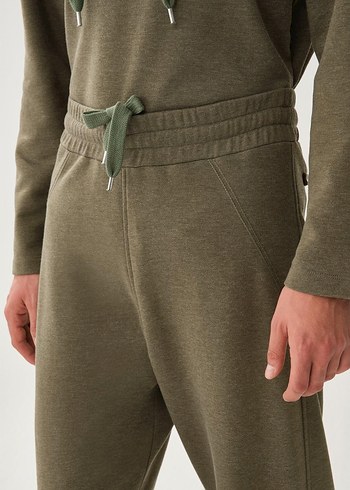 s Beden Kapüşonlu Erkek Haki Pijama Takımı