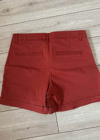 Kiremit Rengi Kadın Mini Pamuklu Şort - Görsel 3