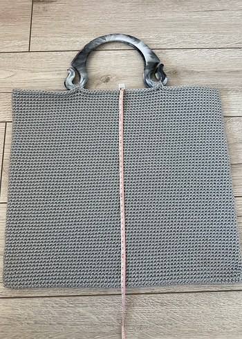 Gri Örgü Kadın Çanta - Görsel 2
