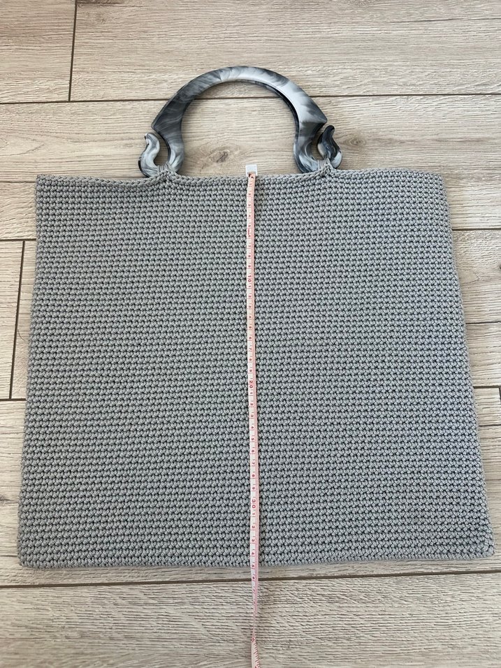 Gri Örgü Kadın Çanta - Görsel 2