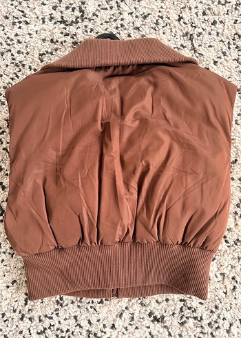 Kahverengi Fermuarlı Kadın Yelek - Görsel 3