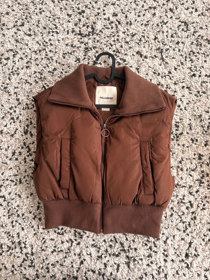 Kahverengi Fermuarlı Kadın Yelek - Görsel 2