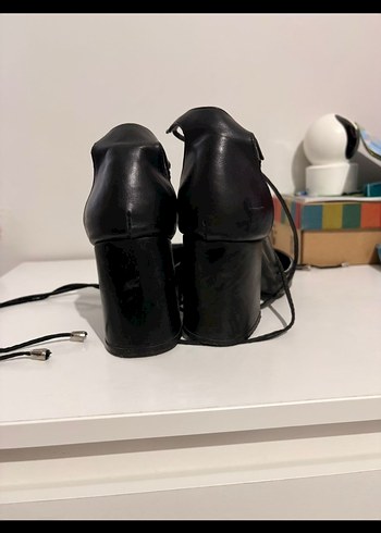 İplik kalın topuklu ayakkabı - Görsel 3