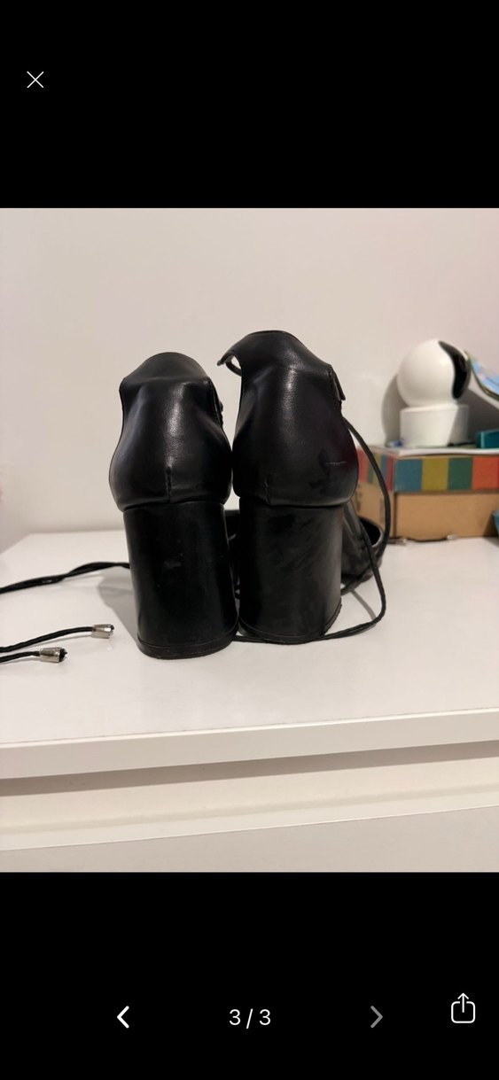 İplik kalın topuklu ayakkabı - Görsel 3