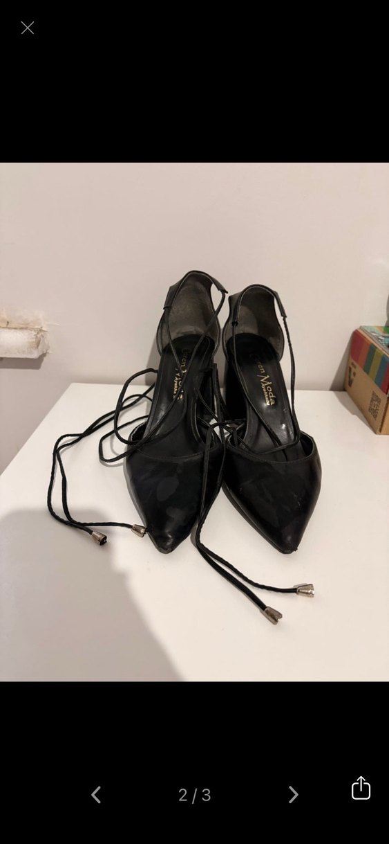 İplik kalın topuklu ayakkabı - Görsel 2