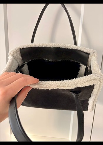 Kürklü Süet Kadın Çanta - Görsel 3