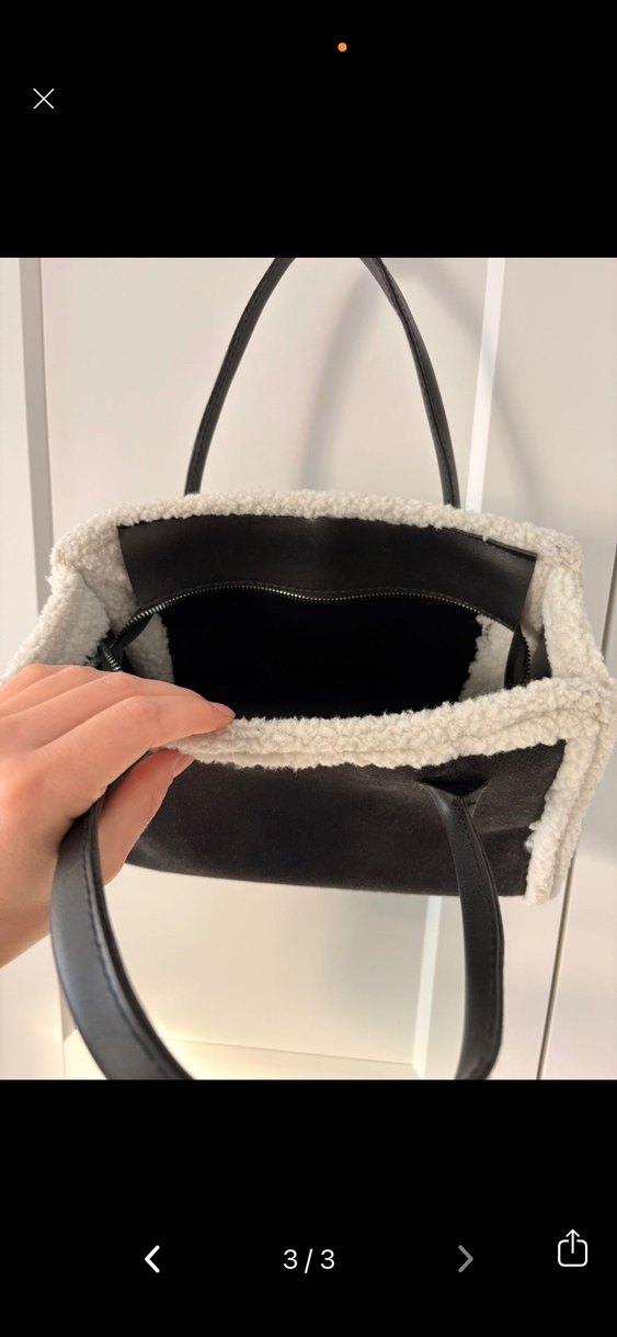 Kürklü Süet Kadın Çanta - Görsel 3