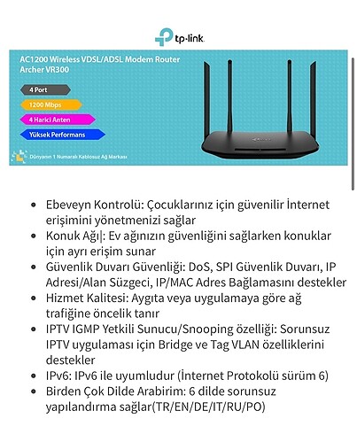 Tp-Link Ac1200 wireless modem router