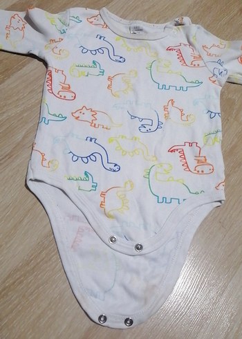 Uzun Kollu Gri Baskılı Bebek zıbın - Görsel 5