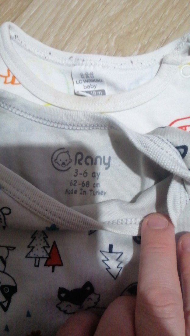 Uzun Kollu Gri Baskılı Bebek zıbın - Görsel 2