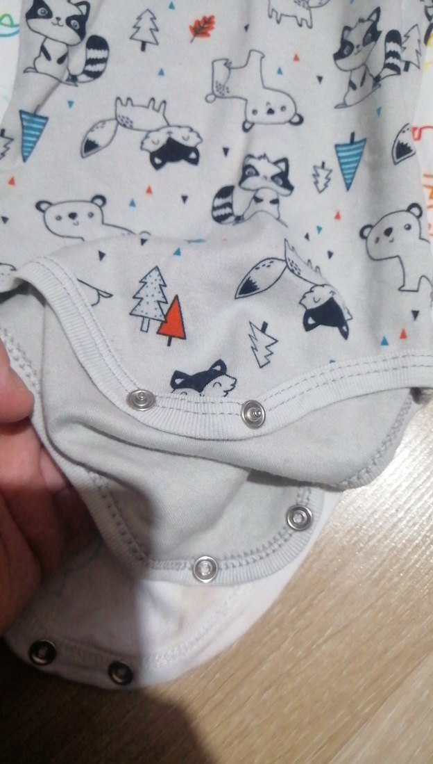 Uzun Kollu Gri Baskılı Bebek zıbın - Görsel 4