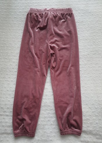 Gülkurusu Parlak Kız Çocuk Rahat Kesim Kadife Eşofman - Görsel 2