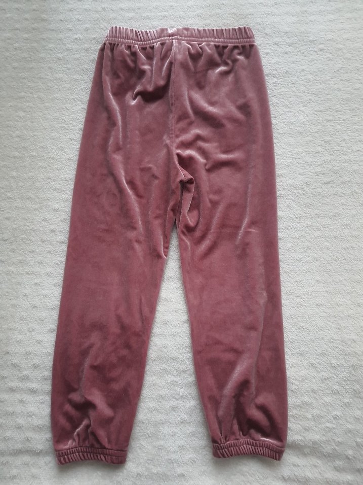 Gülkurusu Parlak Kız Çocuk Rahat Kesim Kadife Eşofman - Görsel 2