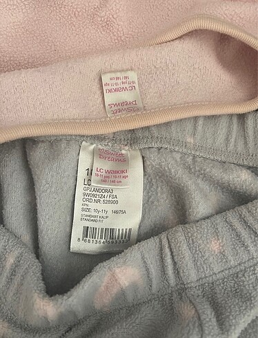 10 Yaş Beden çeşitli Renk Polar pijama