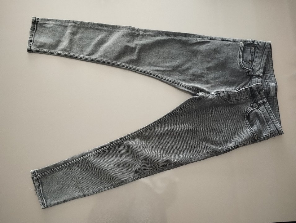Gri Düğmeli Erkek Denim Pantolon - Görsel 2