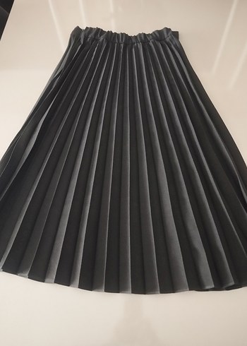 Koton Business Siyah Pileli Midi Hamile Eteği - Görsel 3