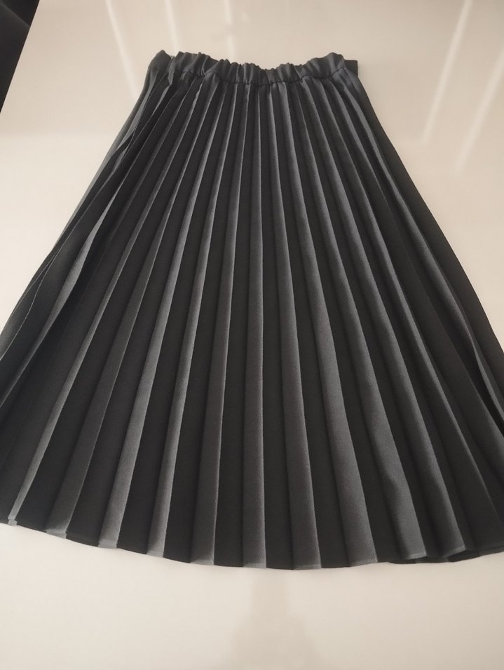 Koton Business Siyah Pileli Midi Hamile Eteği - Görsel 3