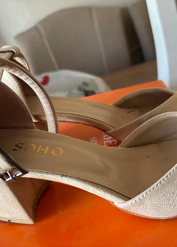 Bej Süet Stiletto Topuklu Kadın Abiye Ayakkabı - Görsel 5