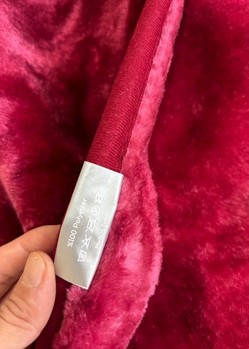 Bordo Parlak Batik Desenli battaniye - Görsel 5