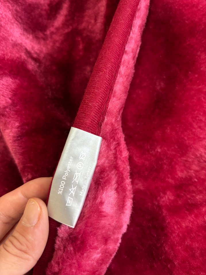 Bordo Parlak Batik Desenli battaniye - Görsel 5