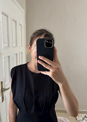 Siyah Kolsuz Kalem Elbise - Görsel 2