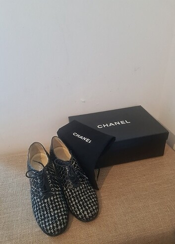 CHANEL Tweed/Python Ayakkabi