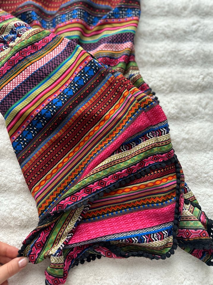 Renkli Boncuk Detaylı Kısa Bohem Tulum - Görsel 2