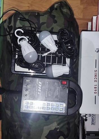 Diğer solar panel, batarya ve 3 LED ampül
