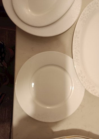 Gri Desenli Beyaz Tabak - Görsel 5