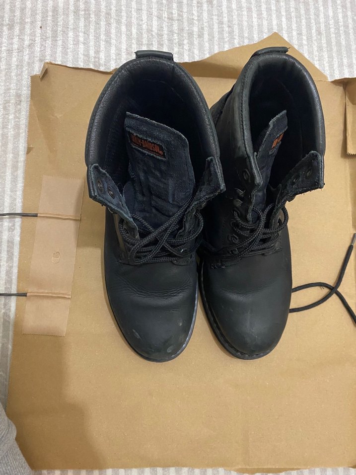 Kemer Detaylı Siyah Erkek Biker Botu Harley davidson - Görsel 3