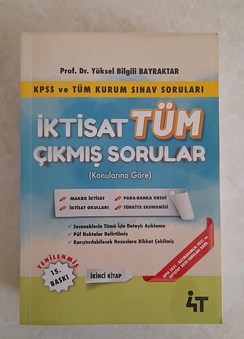  Beden 4T KPSS Grubu İktisat Tüm Çıkmış Sorular 1 ve 2. Kitaplar Set