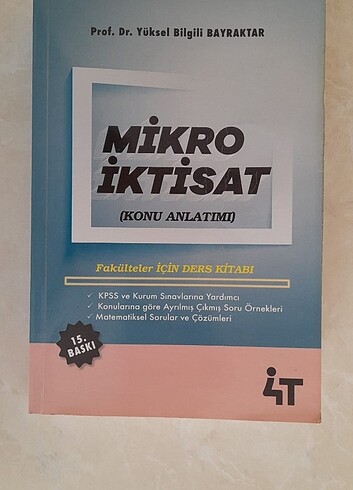 Mikro İktisat Konu Anlatımı 4T Yayınları 15. Baskı 2022