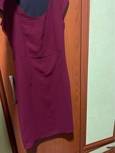 1 kere giyildi bordo mini elbise